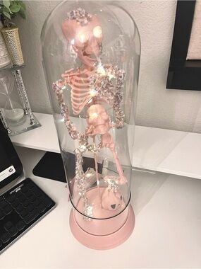 Pink Skeleton Display Dome Decor